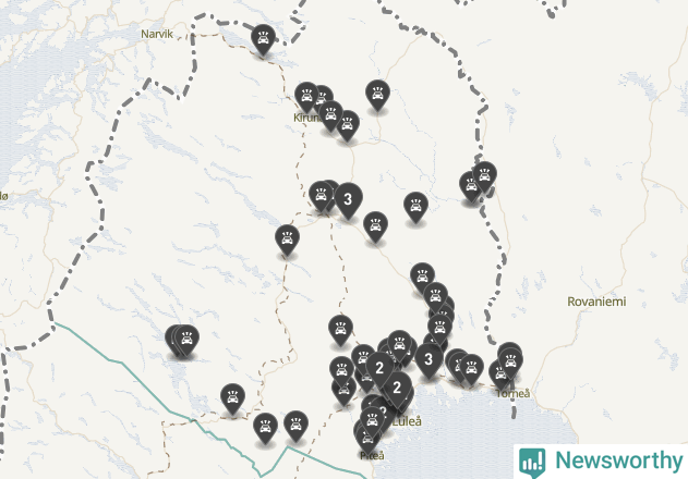 Karta över Norrbottens län