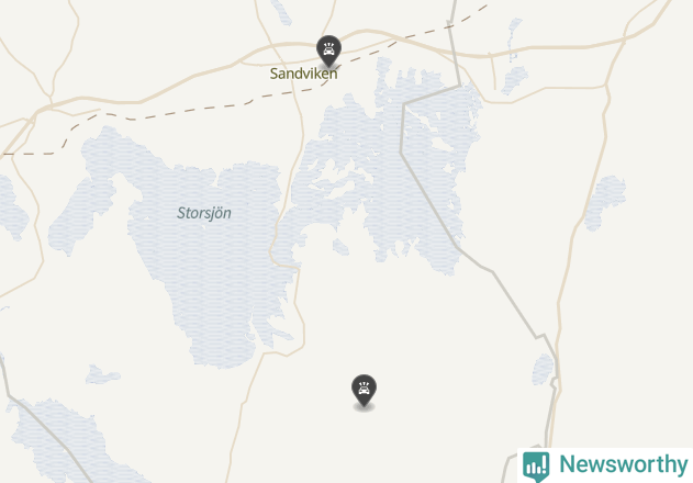 Karta över viltolyckor i Sandvikens kommun