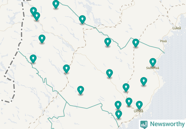 Karta över Lycksele kommun