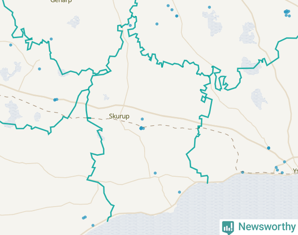 Karta över Skurups kommun