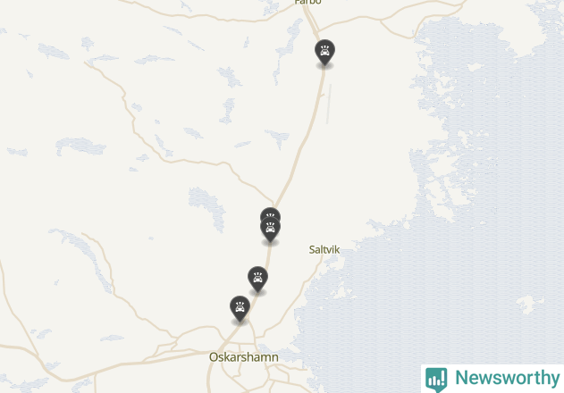 Karta över viltolyckor i Oskarshamns kommun