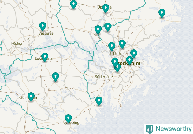Karta över Botkyrka kommun
