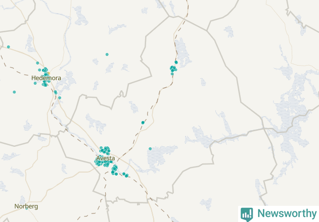 Karta över Avesta kommun