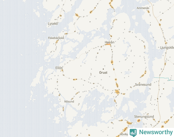 Karta över Orusts kommun