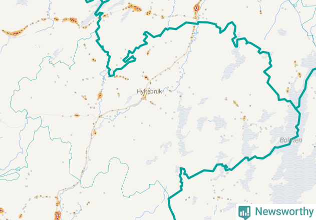 Karta över Hylte kommun