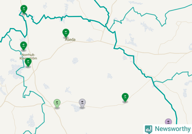 Karta över Uppvidinge kommun