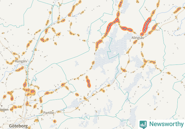 Karta över Lerums kommun