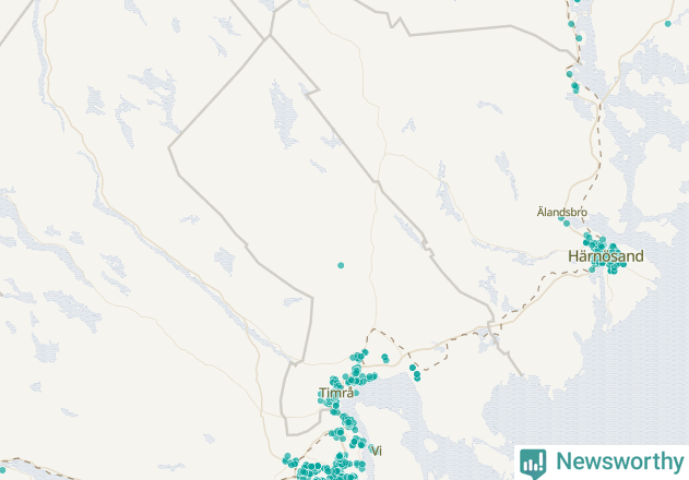 Karta över Timrå kommun