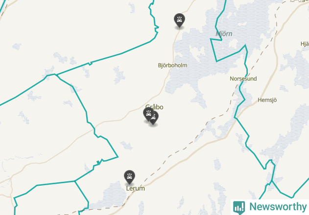 Karta över viltolyckor i Lerums kommun