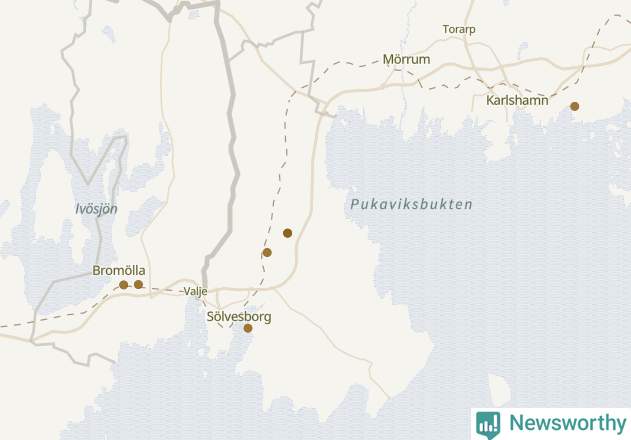 Karta över Sölvesborgs kommun