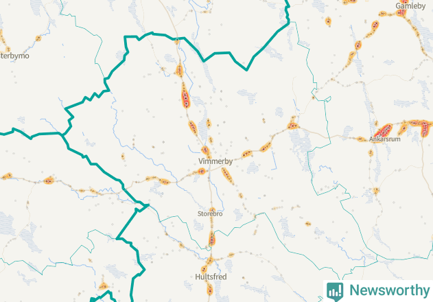 Karta över Vimmerby kommun