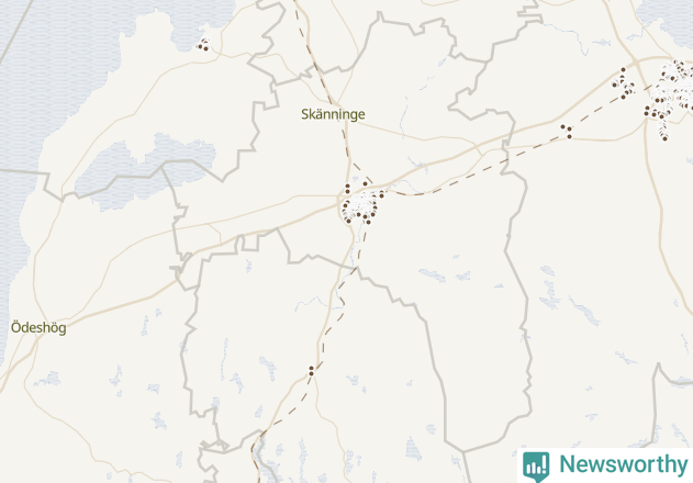 Karta över Mjölby kommun