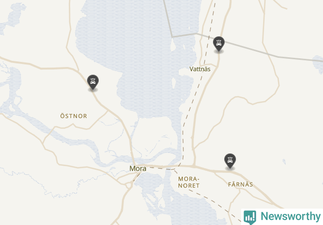 Karta över viltolyckor i Mora kommun