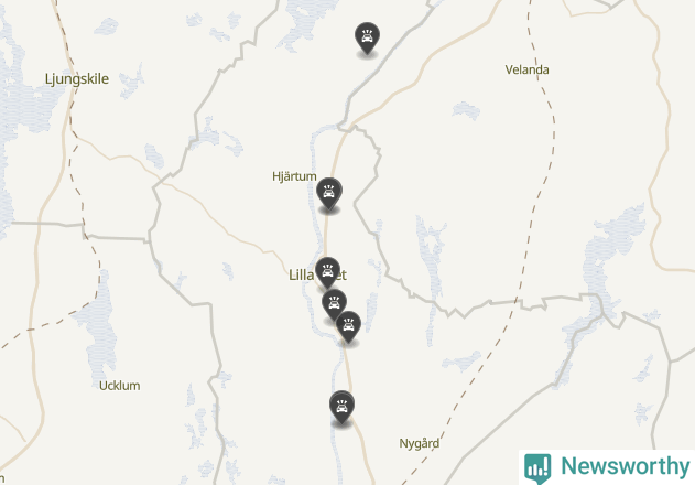 Karta över viltolyckor i Lilla Edets kommun