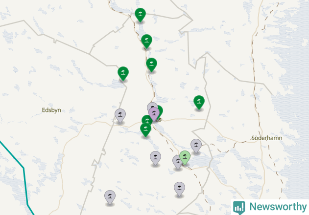 Karta över Bollnäs kommun