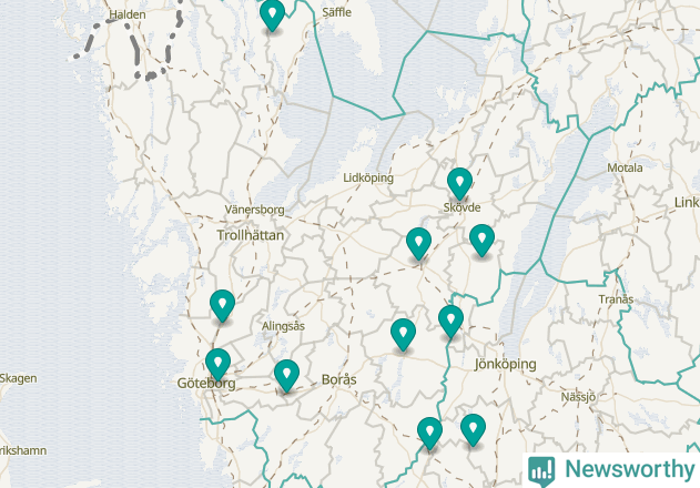 Karta över Alingsås kommun