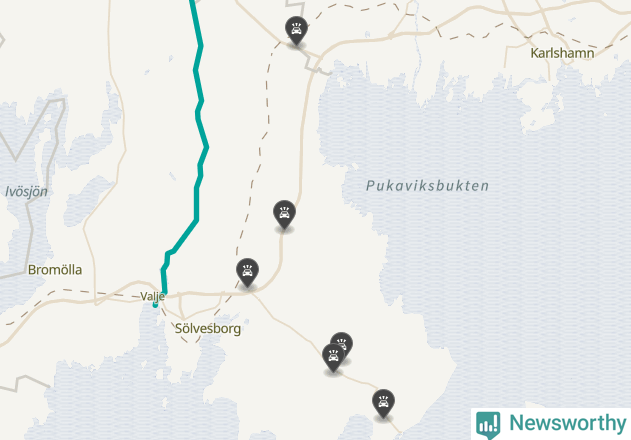 Karta över Sölvesborgs kommun