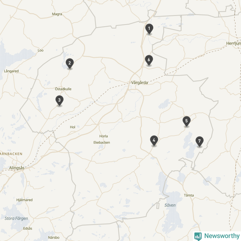 Karta över Vårgårda kommun