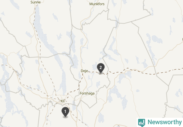 Karta över väderstationer i artikeln