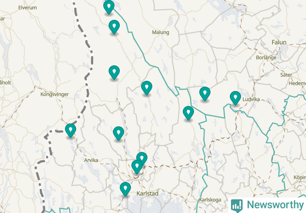 Karta över Munkfors kommun