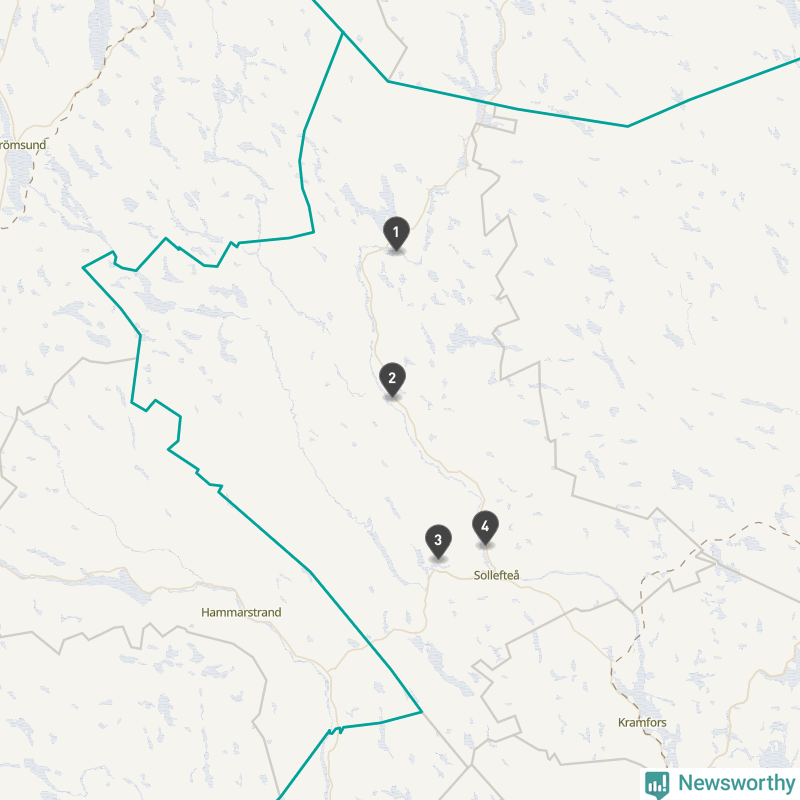Karta över Sollefteå kommun