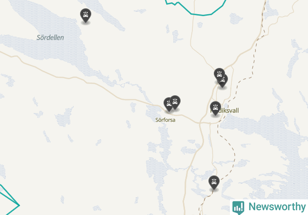 Karta över viltolyckor i Hudiksvalls kommun