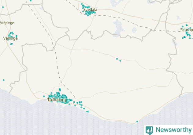 Karta över Trelleborgs kommun