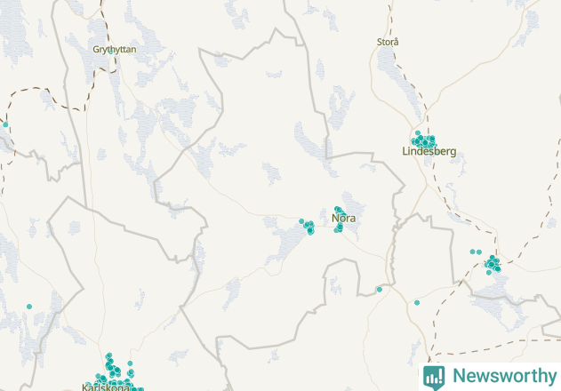 Karta över Nora kommun
