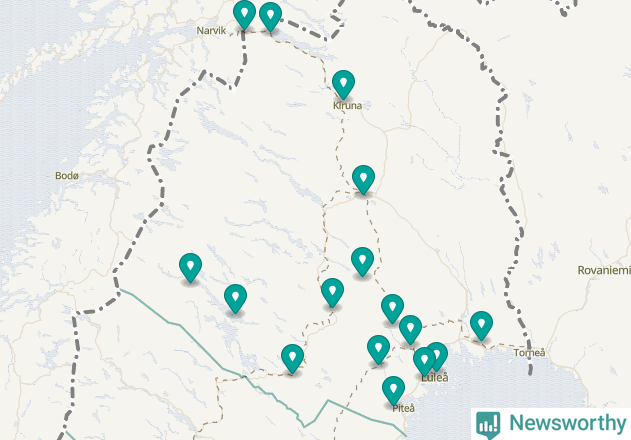 Karta över Jokkmokks kommun