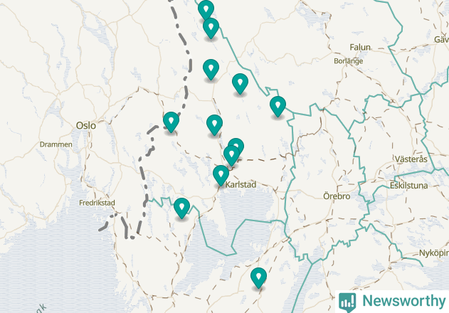 Karta över Säffle kommun