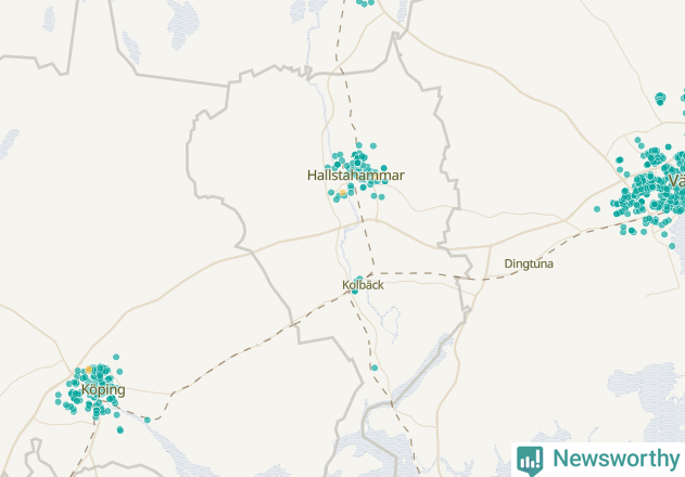 Karta över Hallstahammars kommun