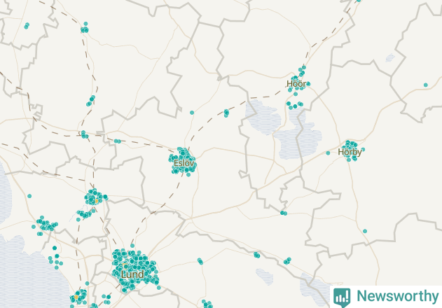 Karta över Eslövs kommun