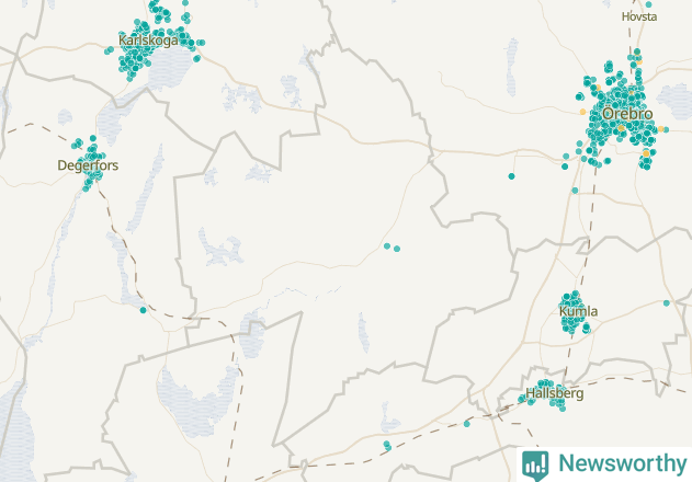 Karta över Lekebergs kommun
