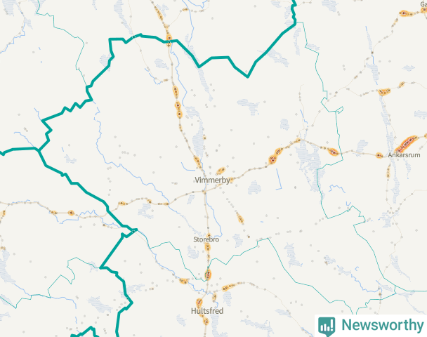Karta över Vimmerby kommun
