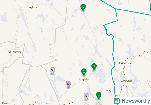 Karta över Filipstads kommun