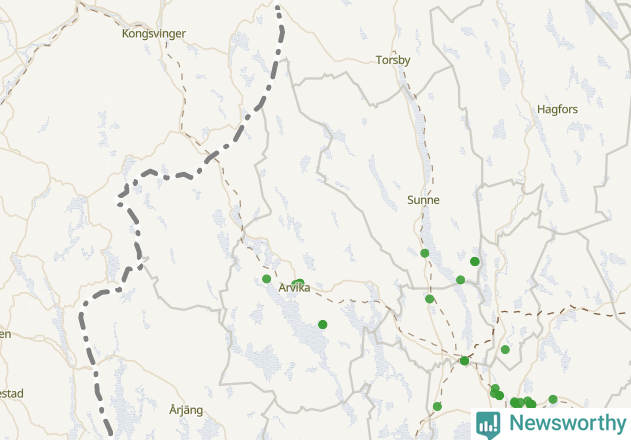 Karta över Arvika kommun