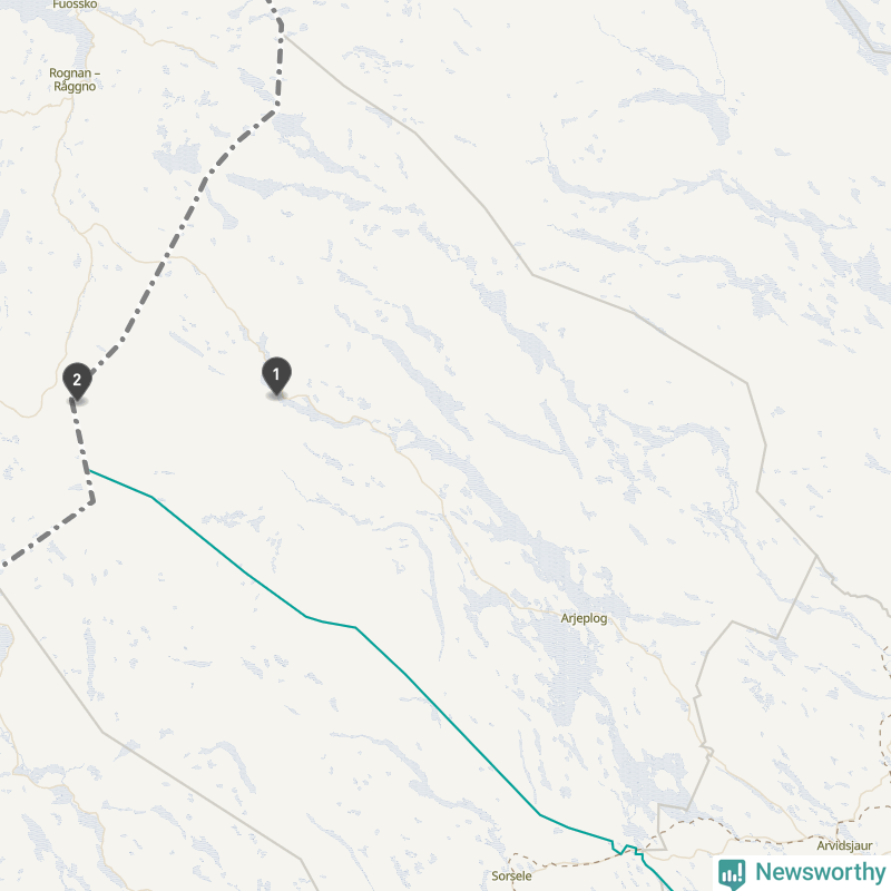 Karta över Arjeplogs kommun