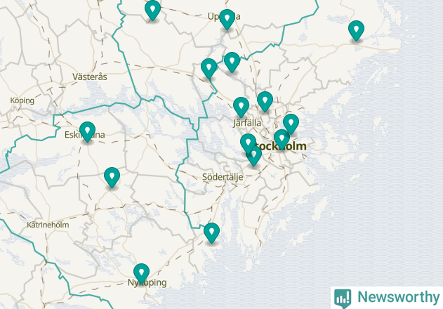 Karta över Nacka kommun