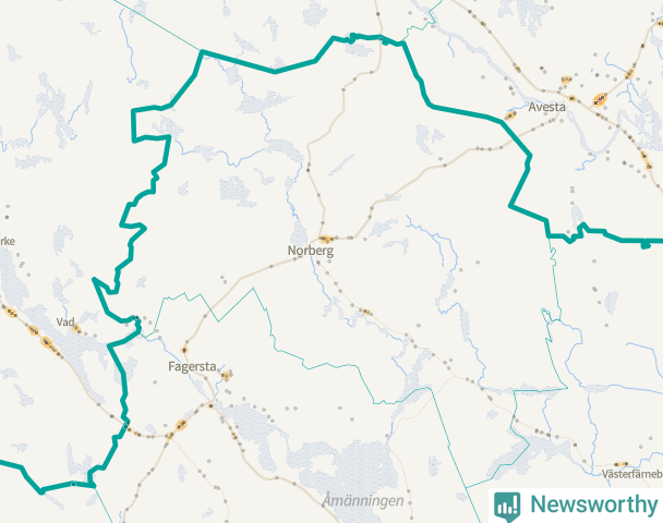 Karta över Norbergs kommun