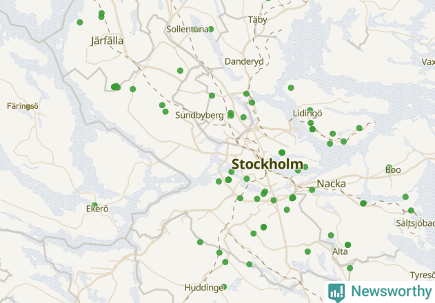 Karta över Stockholms kommun