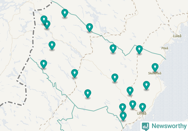 Karta över Storumans kommun