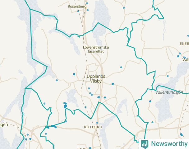 Karta över Upplands Väsby kommun