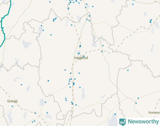 Karta över Vaggeryds kommun
