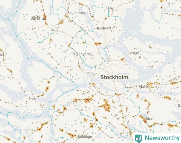 Karta över Stockholms kommun