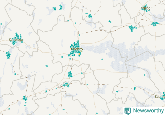 Karta över Örebro kommun