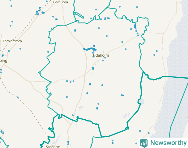 Karta över Tidaholms kommun