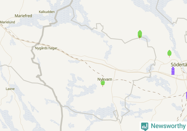 Karta över Nykvarns kommun
