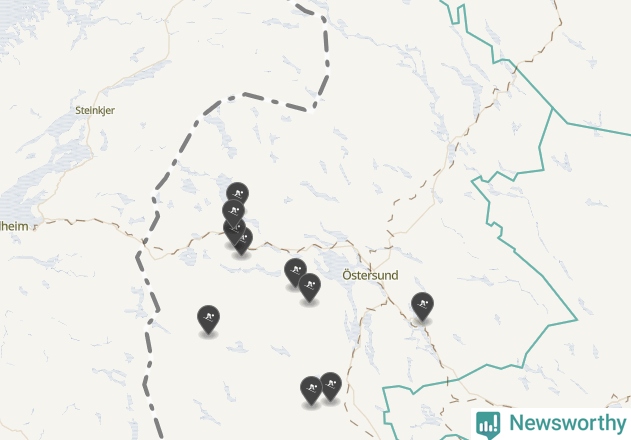 Karta över Krokoms kommun