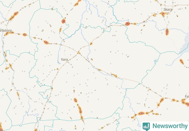 Karta över Vara kommun