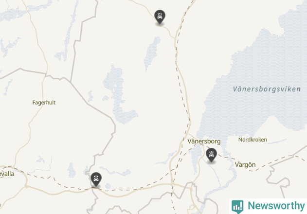 Karta över viltolyckor i Vänersborgs kommun